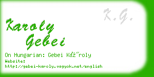 karoly gebei business card